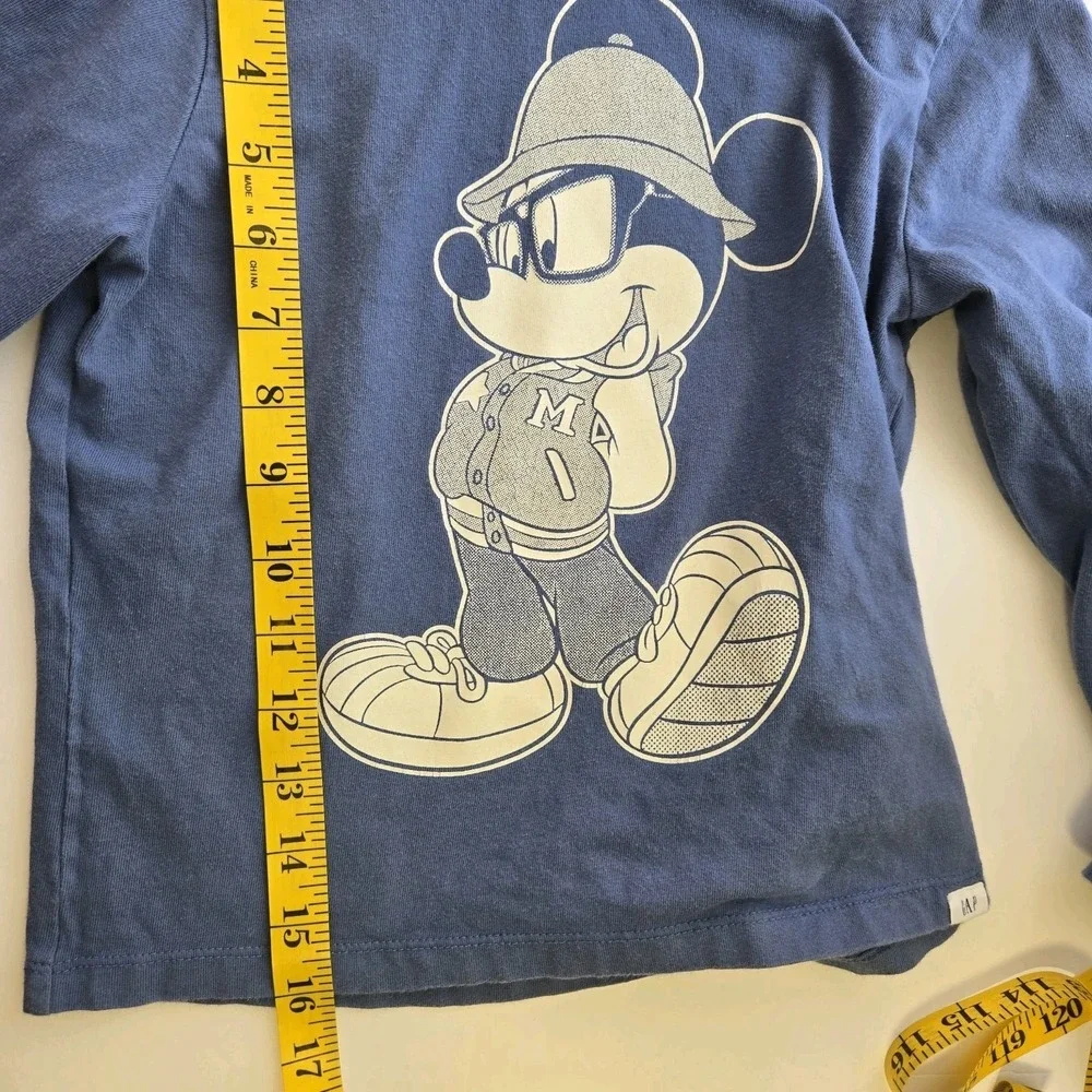 Baby‎ Gap X Disney Hooded Mickey Mouse T-shirt  Size 5T Blue Organic Cotton